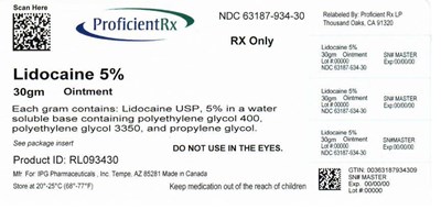 63187-934-30 (Lidocaine   Label   Tube)